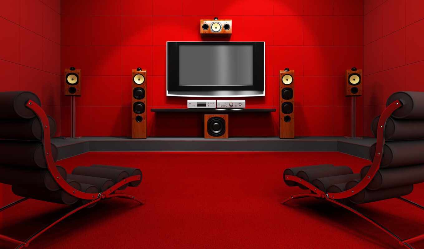 house, room, home, download, red, кресло, with, кинотеатр, динамики, вернуться, movies, красной, комнате, theater, акустика, 