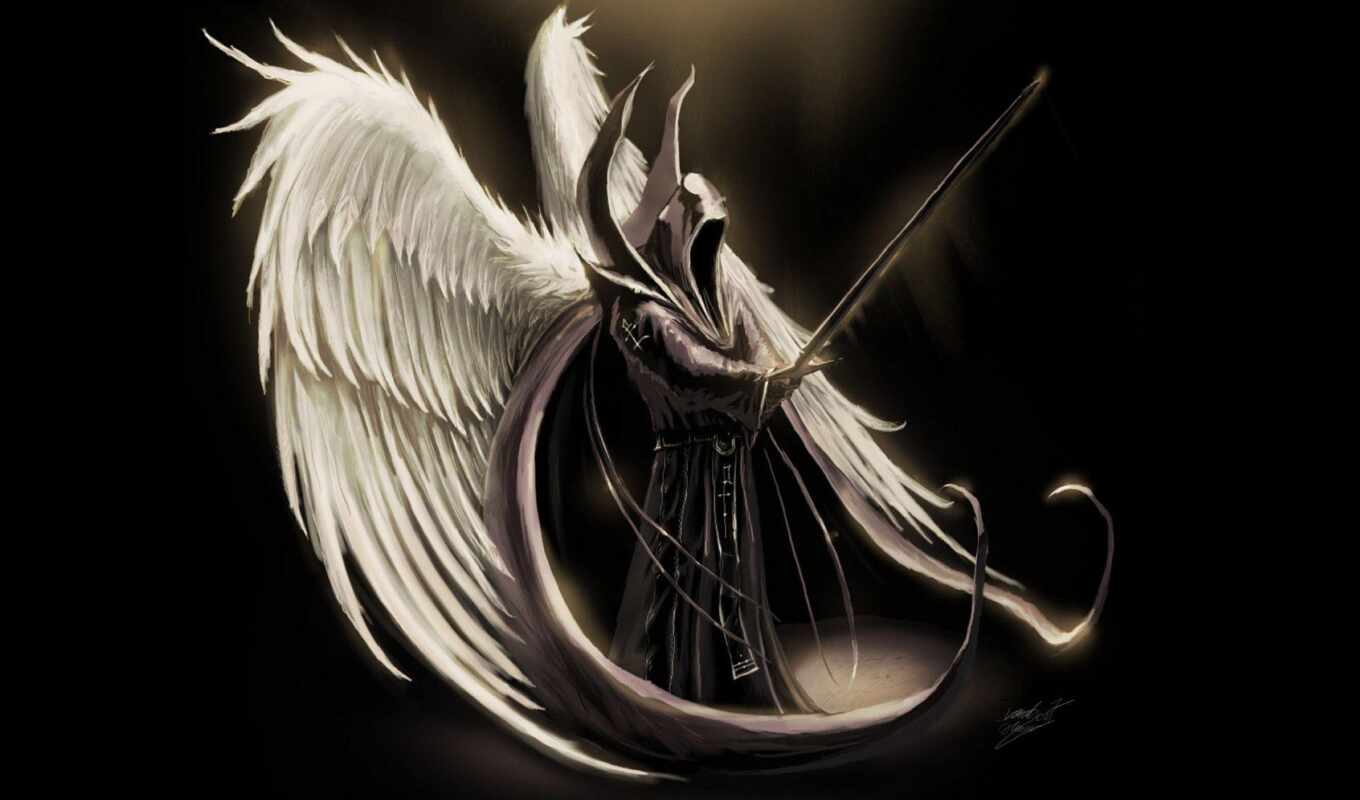 fantasy, angel, art, крылья, fallen, меч, оружие, wings, angels, крылатый, users, 