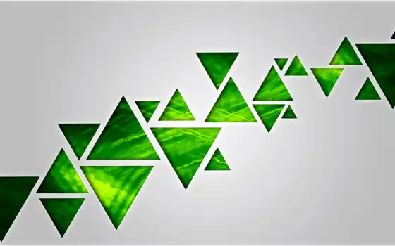 зелёный, треугольник, abstract, фон, free, triangles, треугольники, графика, 