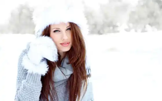 снег, winter, time, зимой, devushki, замечательная, 