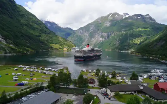 fjord, корабль, норвегия