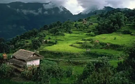 nepal, country, гора, resort, among, rook, отдых, бюджетный