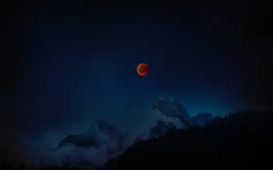 eclipse, гора, луна, кровь, во
