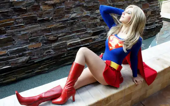 cosplay, superman, supergirl, capes, skirts, boots, 