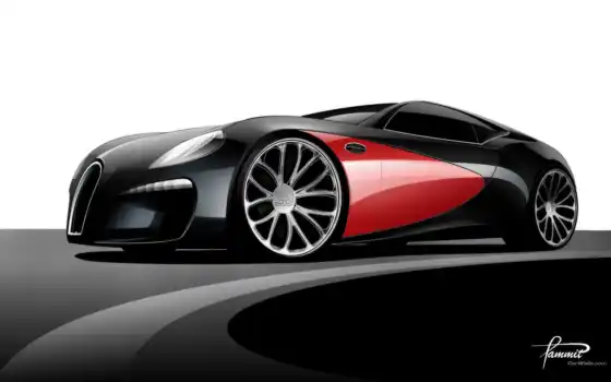 bugatti, car, вид, concept, streamliner, авто, top, машин, 