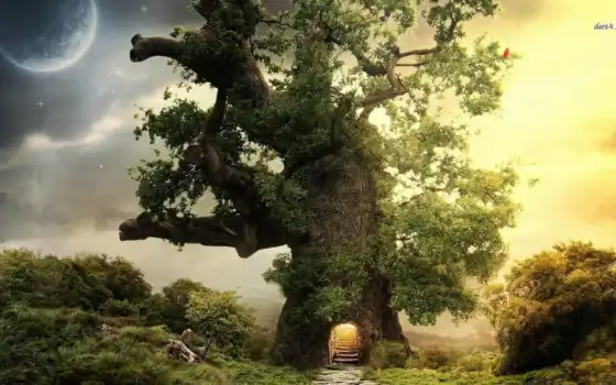 дерево, fantasy, house, see, дуб, pinterest, об, more, 