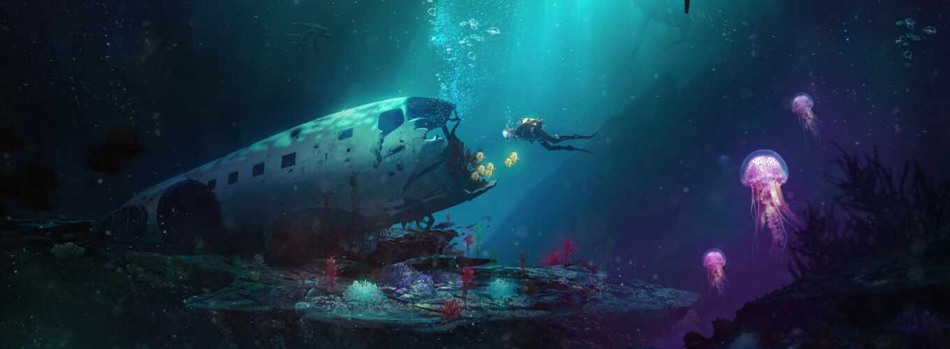 background, underwater, dive