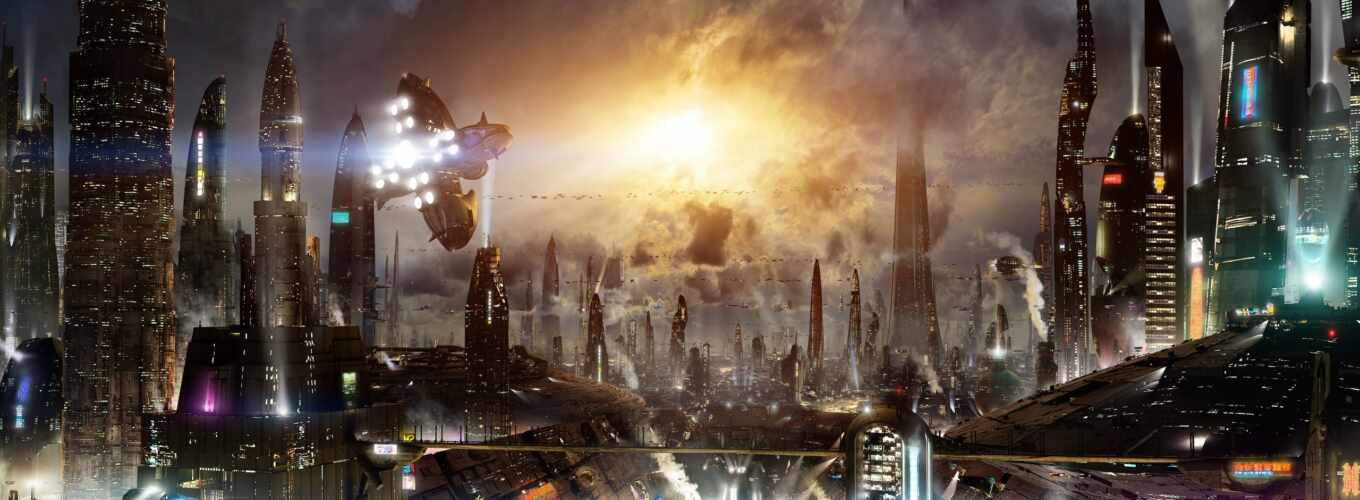 фантастика, свет, город, science, скорость, будущее, alliance, gorod, здание, будущее, scus