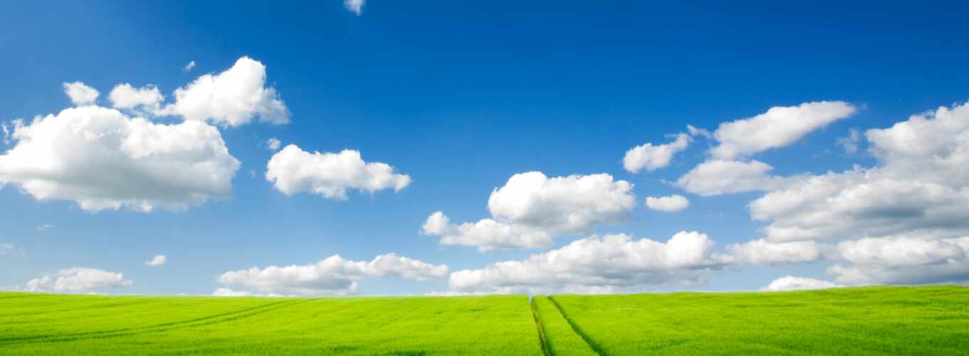 небо, зелёный, трава, дорога, поле, следы, oblaka