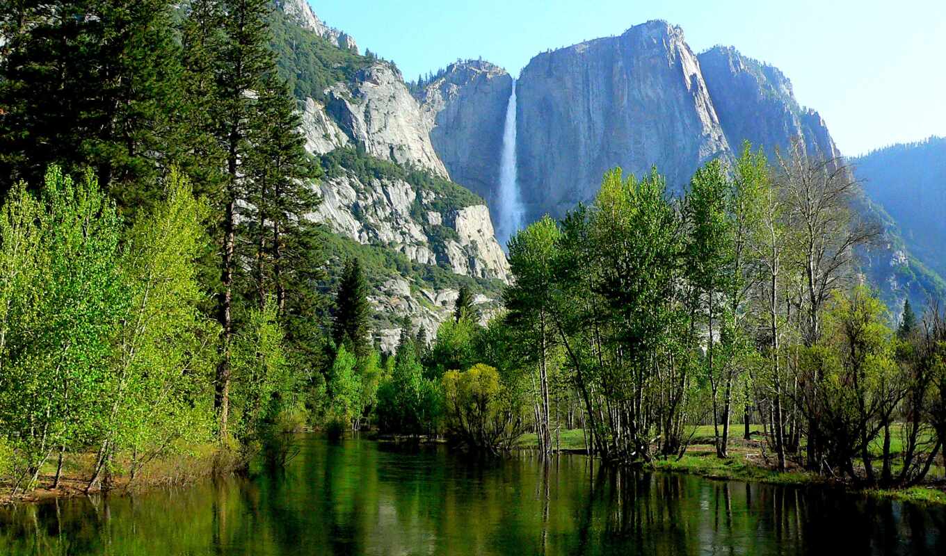 nature, forest, USA, park, river, national, yosemite, sierra, mountains