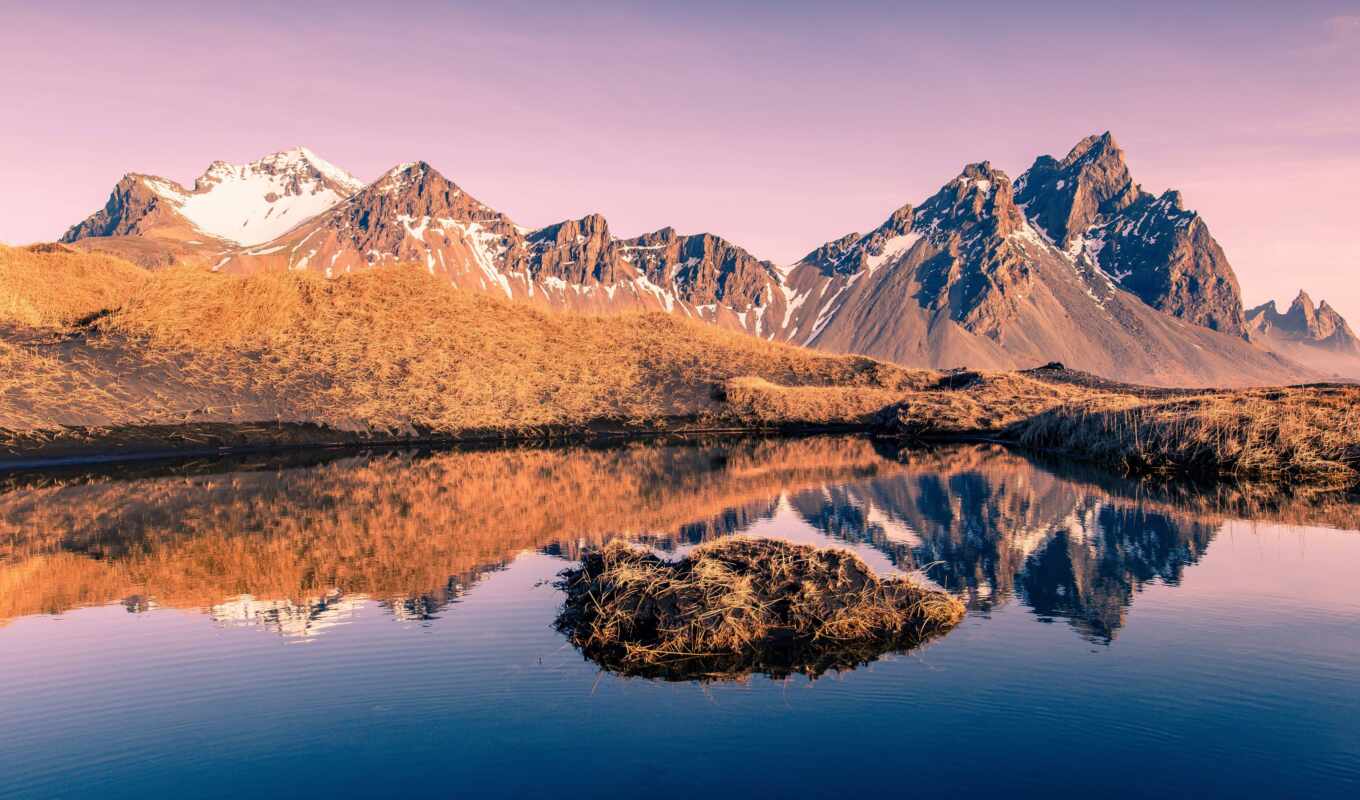 mountain, reflection