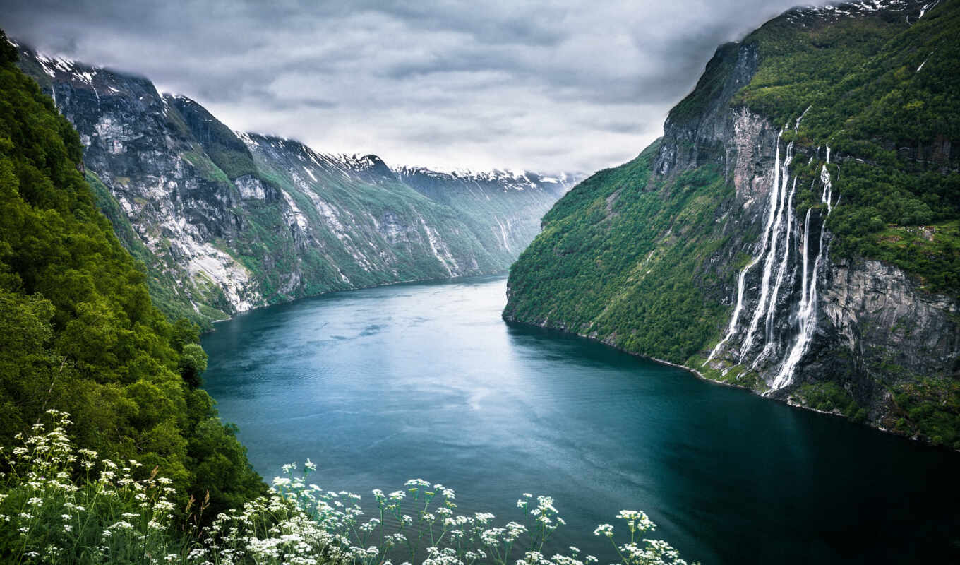 the most, interesting, footprints, river, fjord, geiranger, norway, norwegian, tochka, mountains