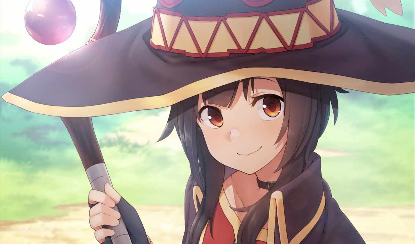 good, art, vol, drawing, anime, action, smile, to answer, anim, megumin