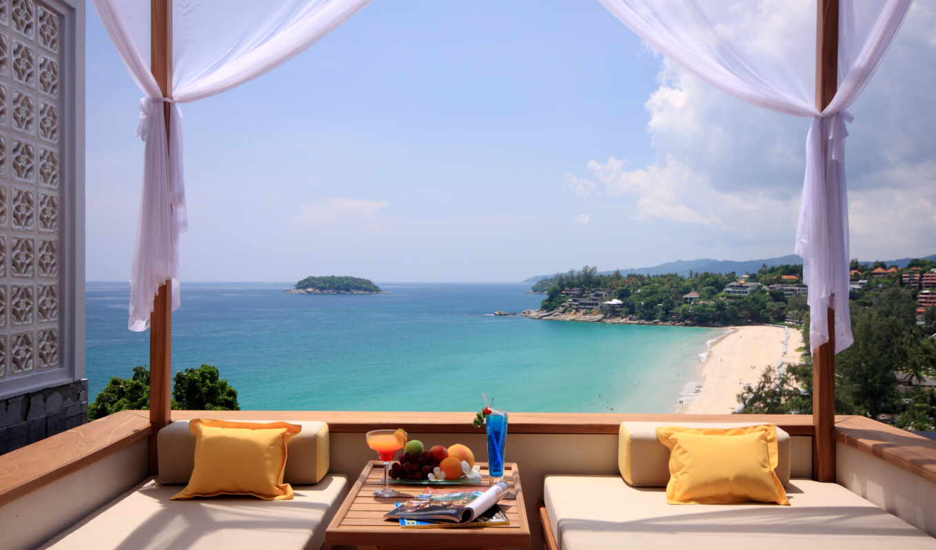 beach, cat, hotel, villa, coast, interior, phuket, thai