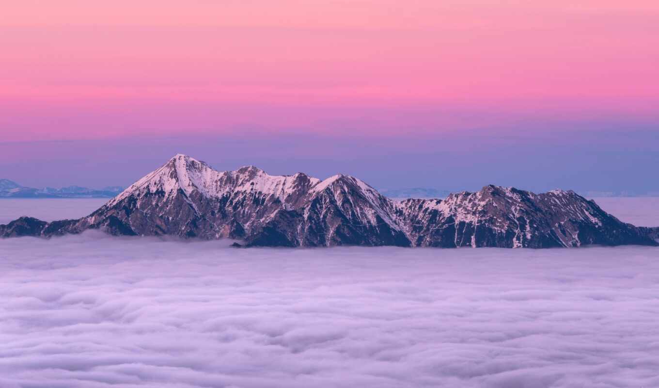 sunset, snow, mountain, cloud, premiere, izorinn, sorg