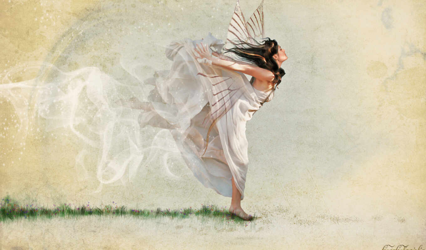 девушка, ветер, human, ангела, fly, крыло, drawing