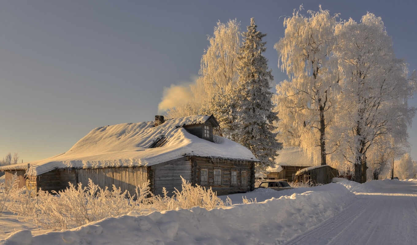 winter, деревня, настроение