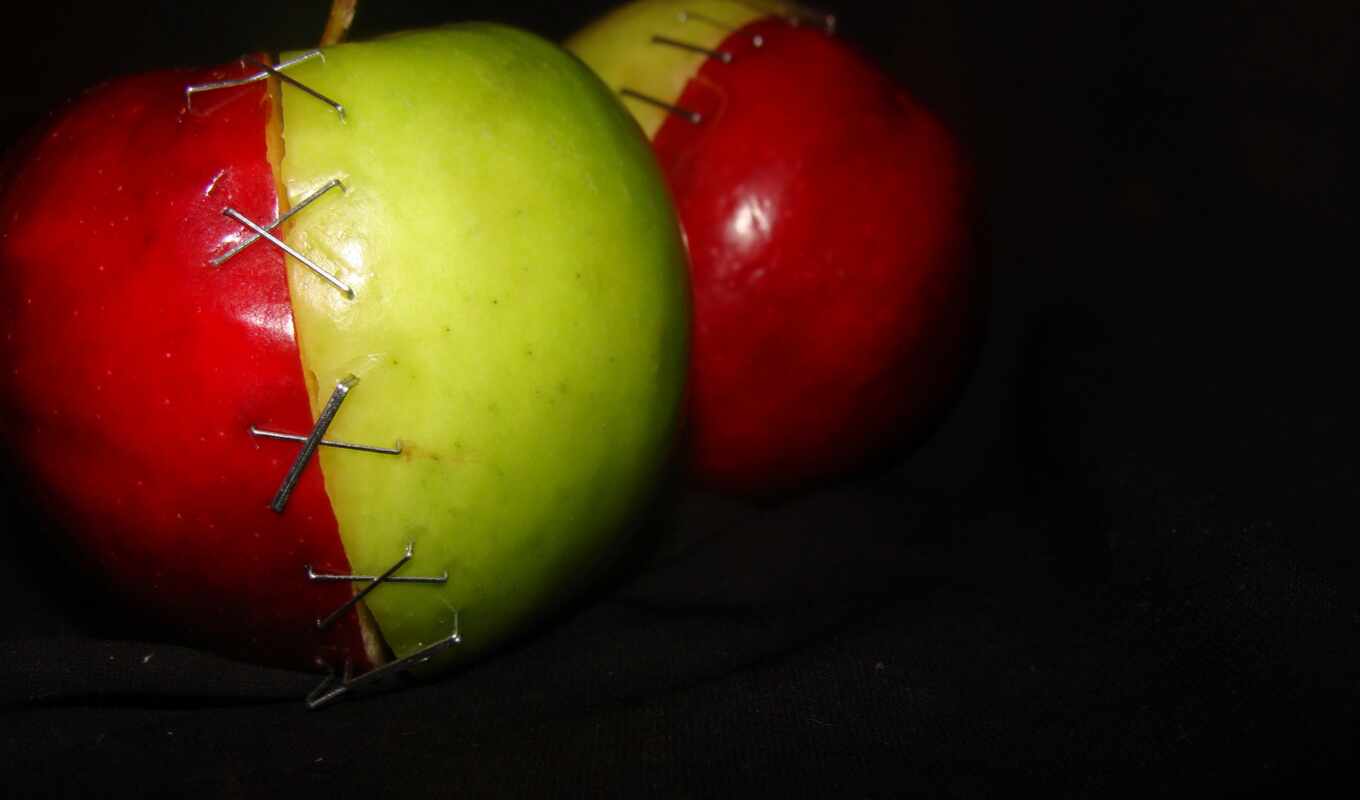 apple, red, зелёный, images, dark, madoka