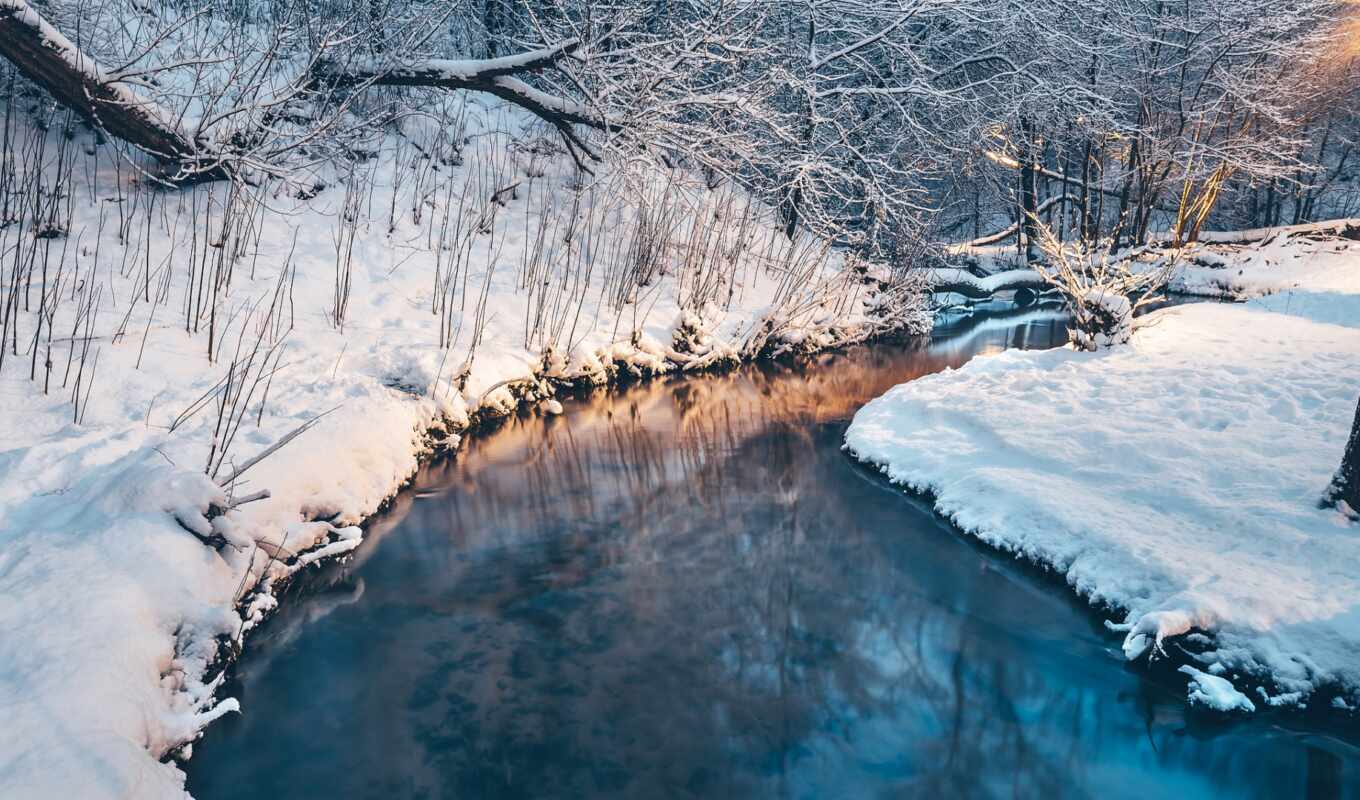 blue, winter, landscape, universal