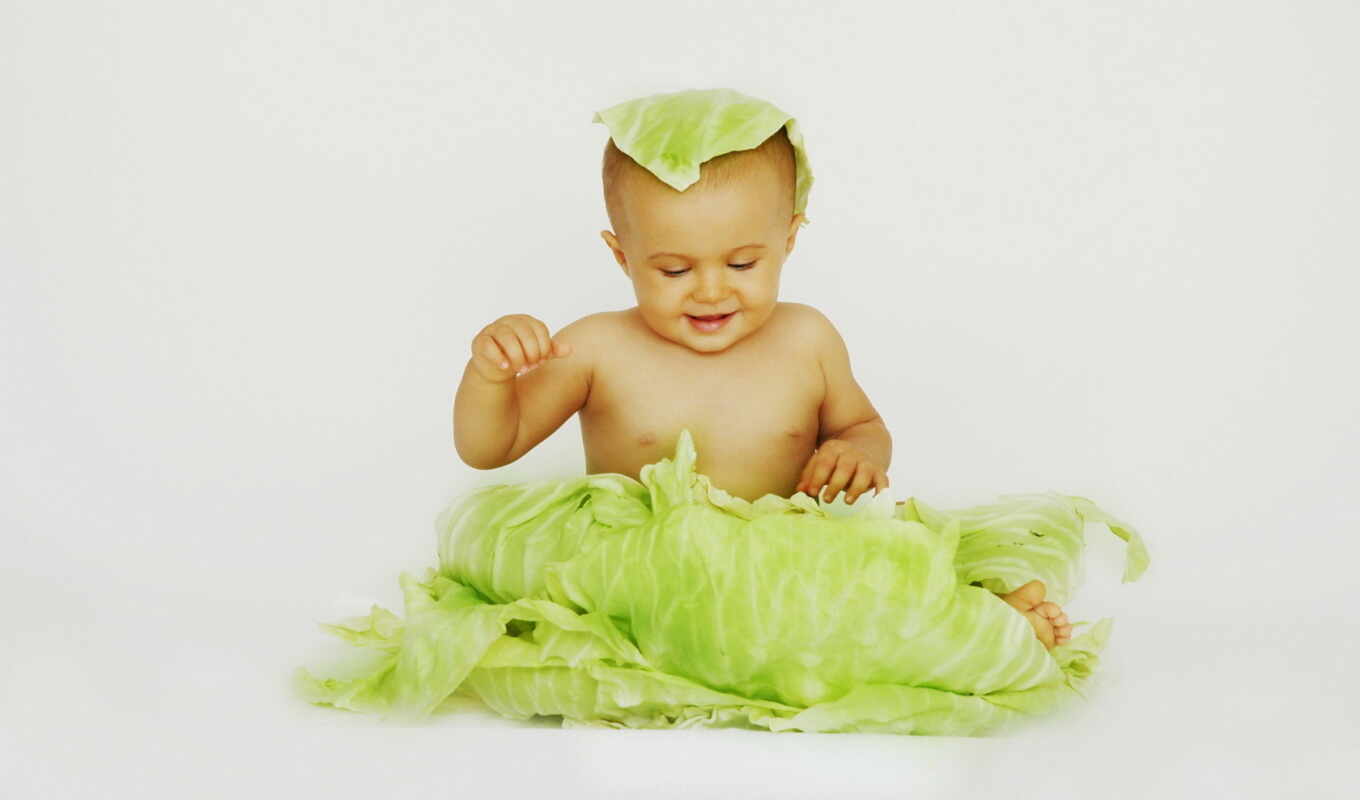 nice, kid, a child, cabbage