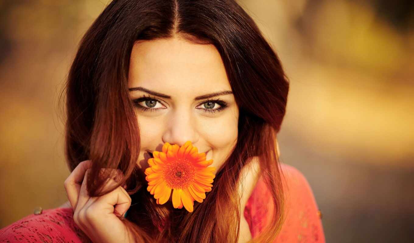 flowers, girl