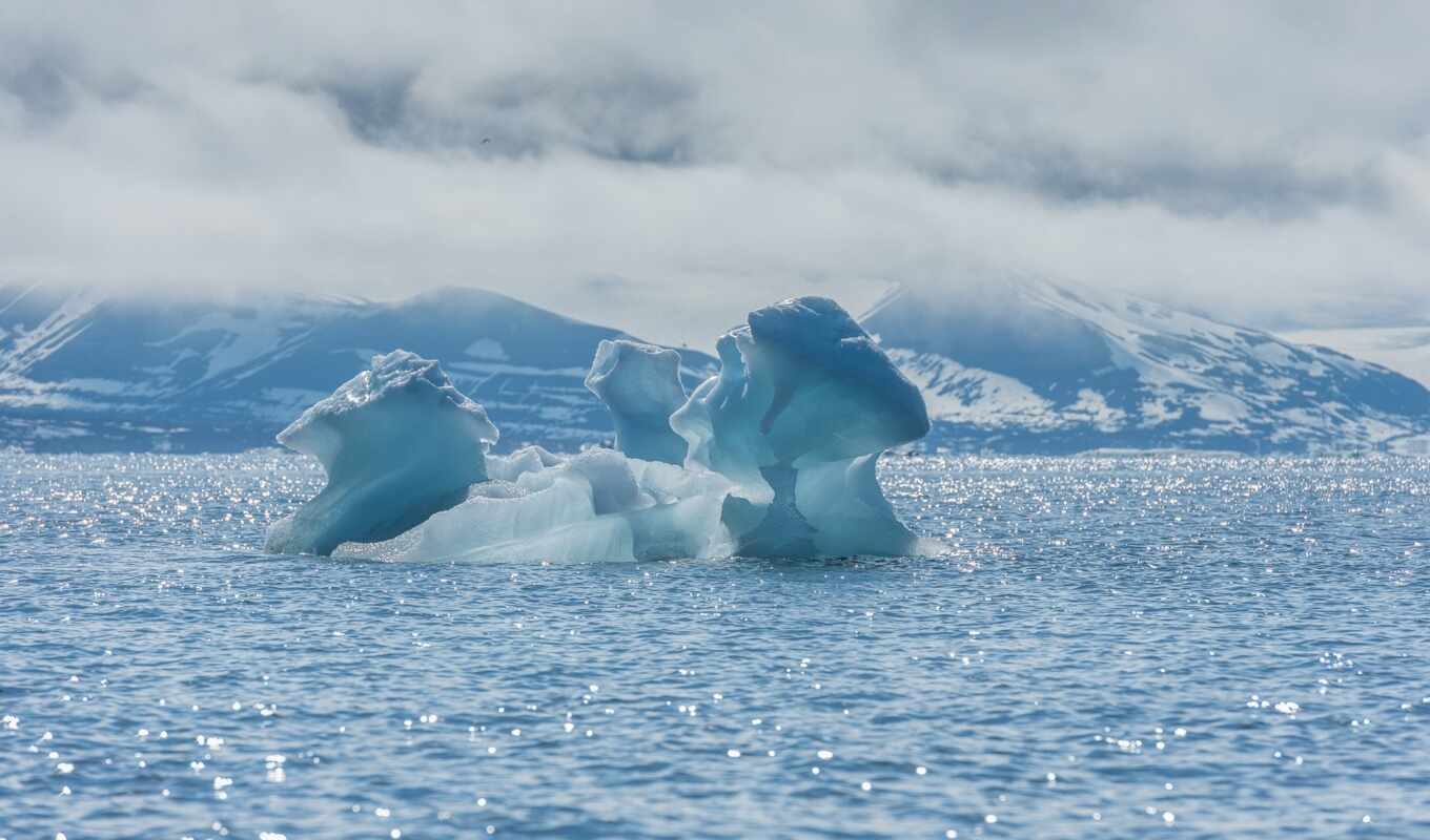 nature, ice, landscape, sea, cold, iceberg, skachatoboi