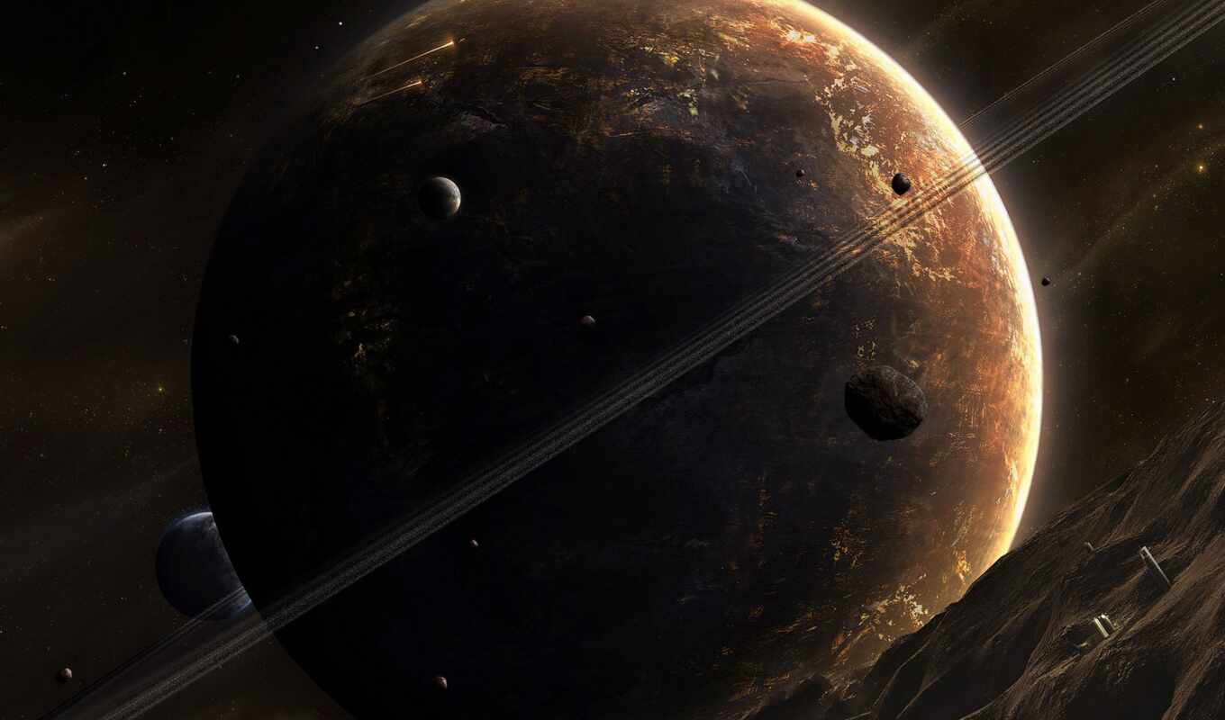 night, space, fantastic, planet, planet