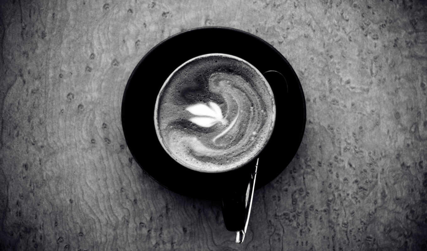 black, white, coffee, cup