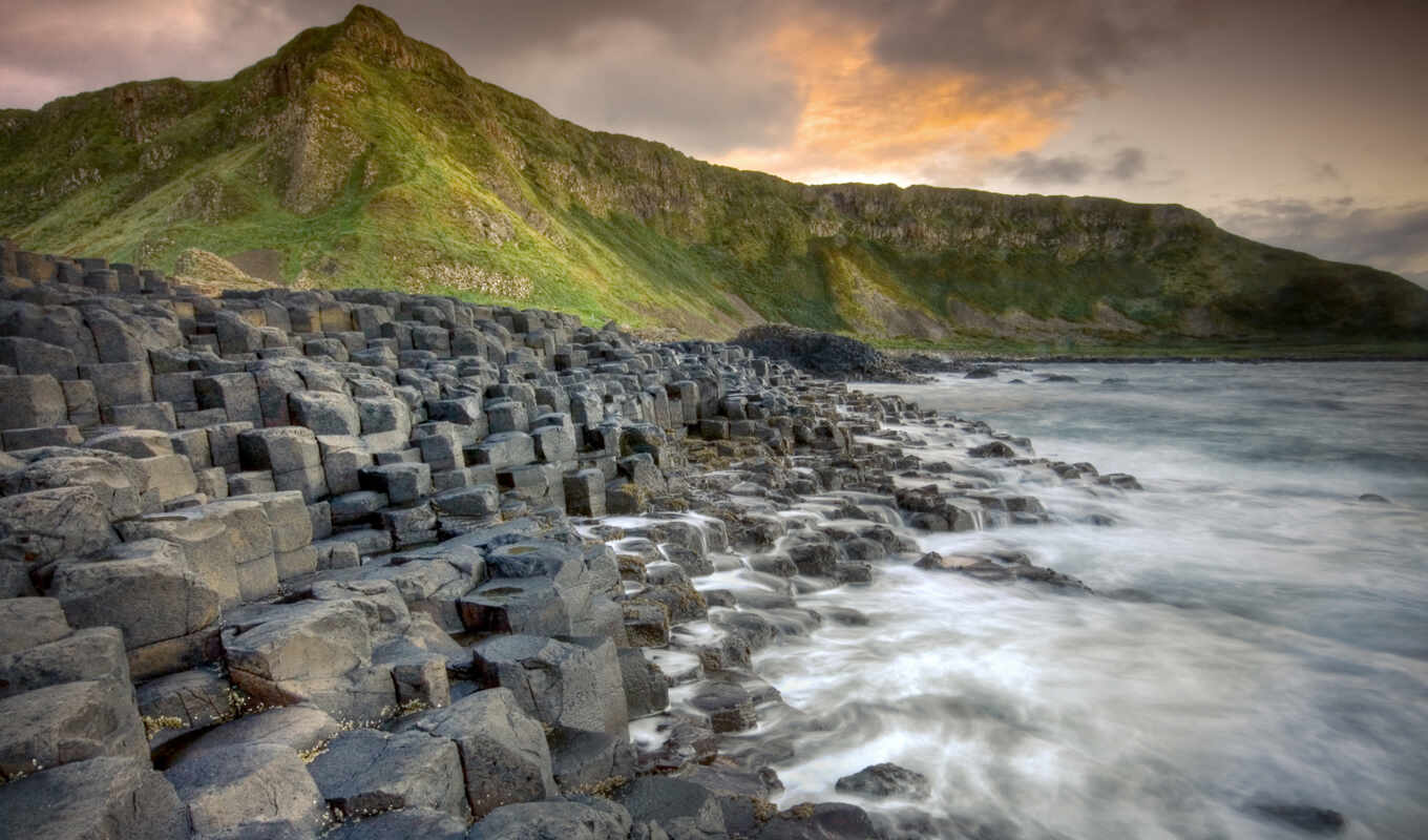 природа, камень, пляж, который, ирландский, гигант, путь, landmark, herself, mostovoi