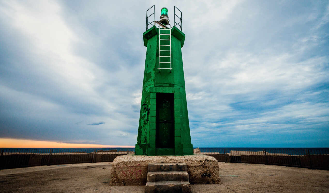 green, lighthouse