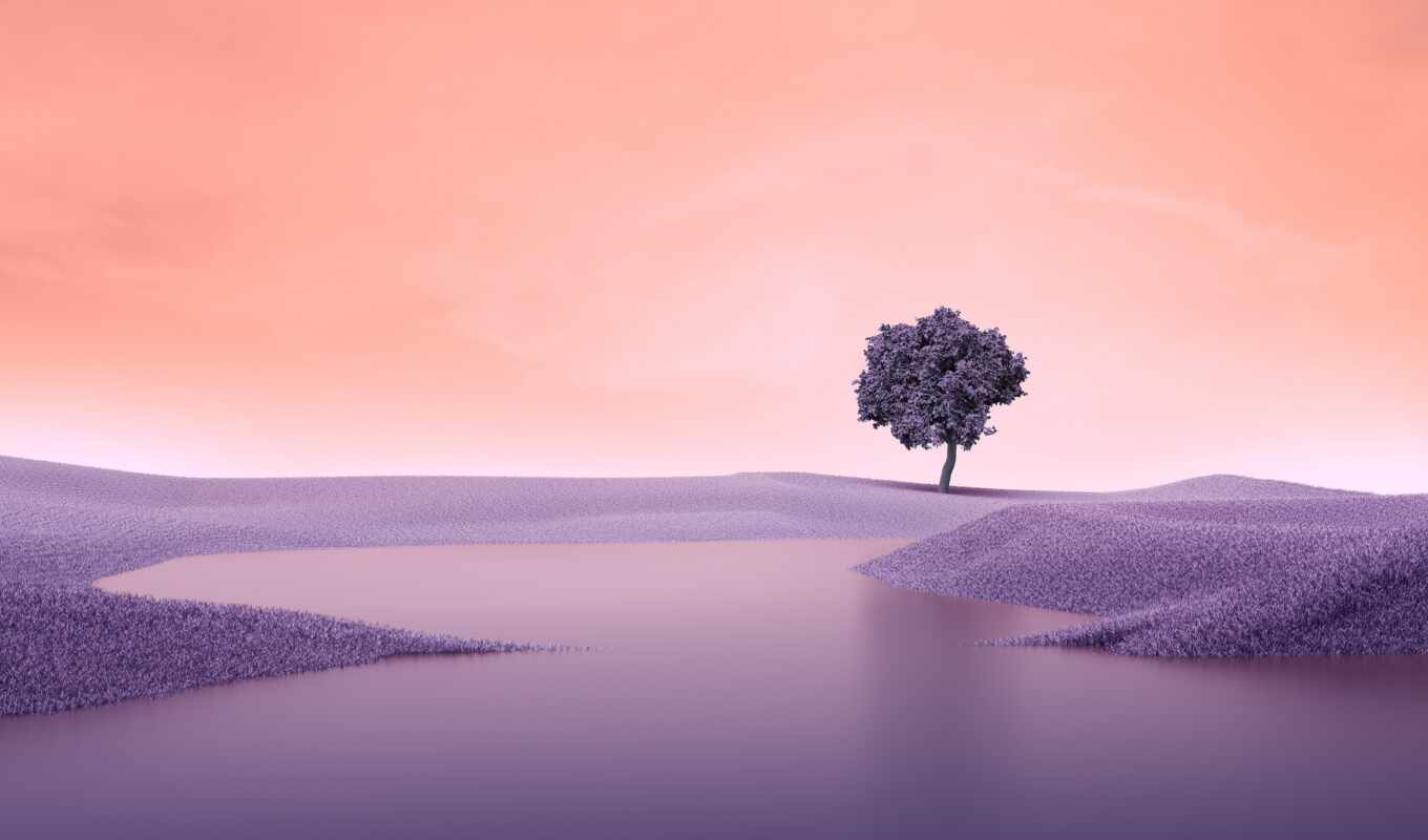 a computer, background, digital, cool, tree, landscape, lonely, aesthetic