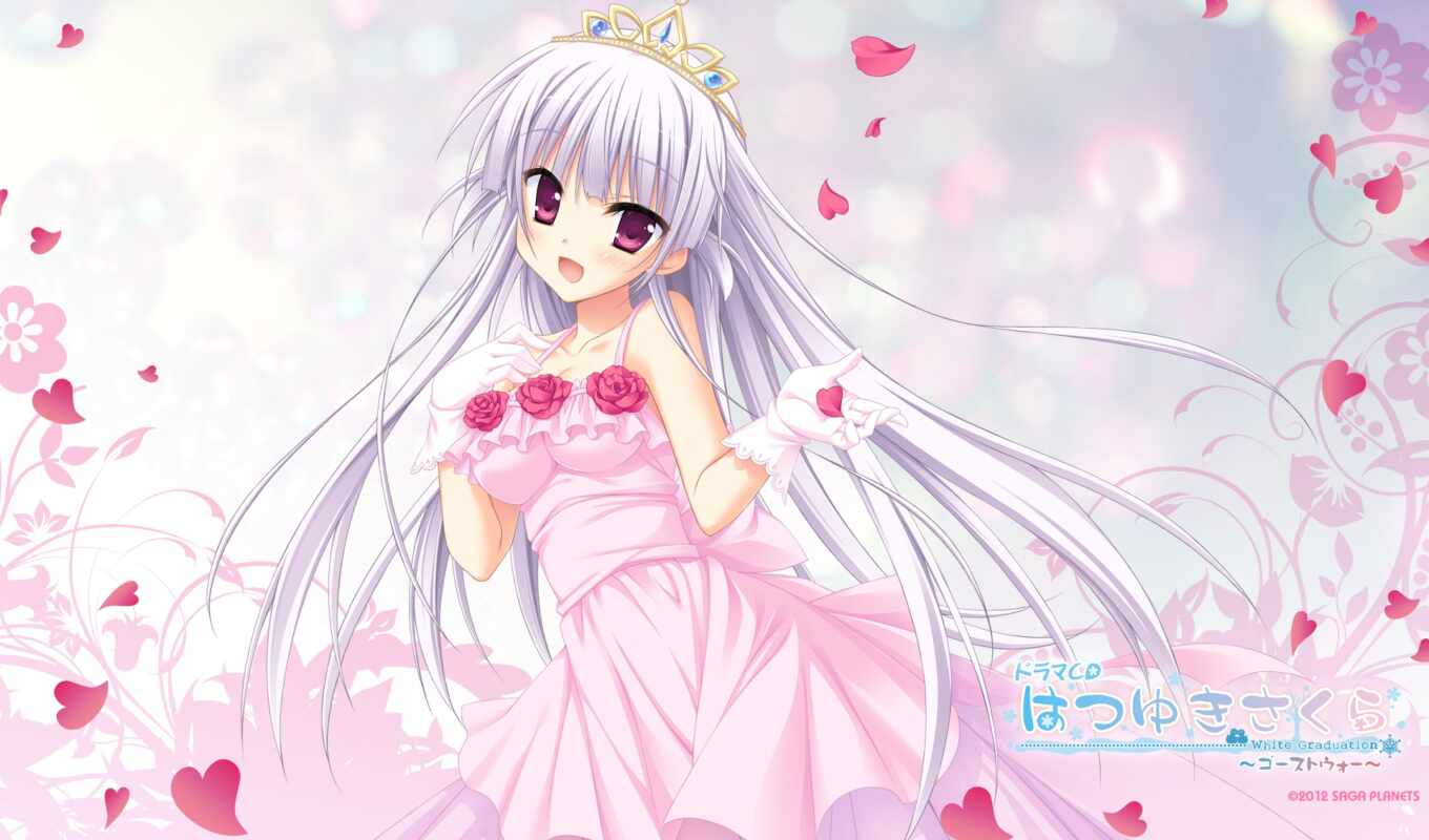 изображение, аниме, flowers, rose, petals, dress, перчатки, sakura, тамаки
