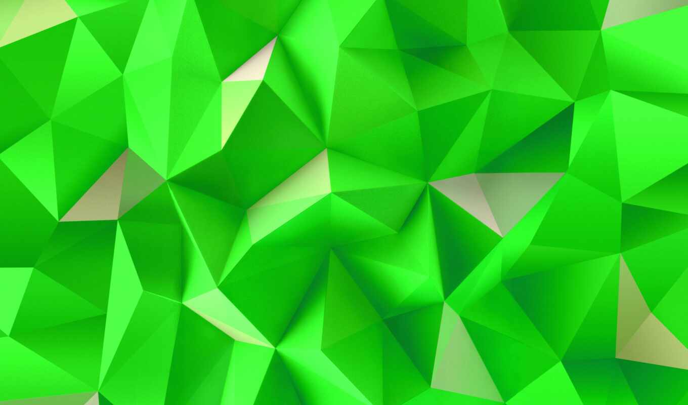 графика, качественные, abstract, зелёный, треугольники