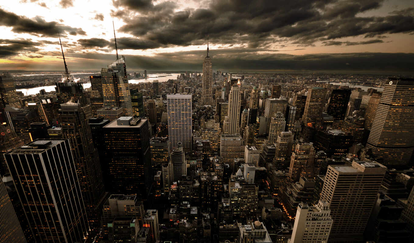 new, город, building, usa, облако, america, york, небоскрёб