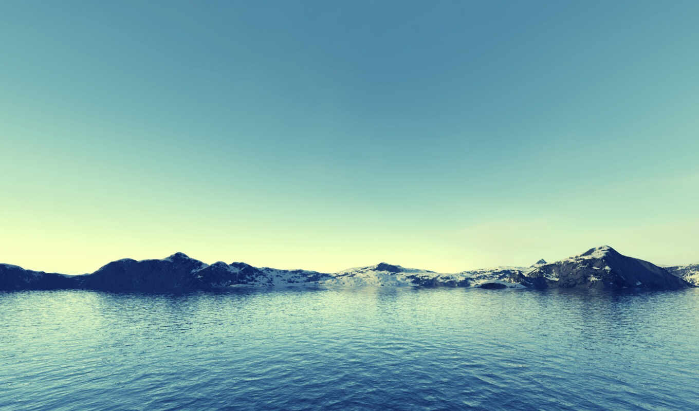 озеро, небо, blue, лед, water, рассвет, гора, landscape, ocean, утро