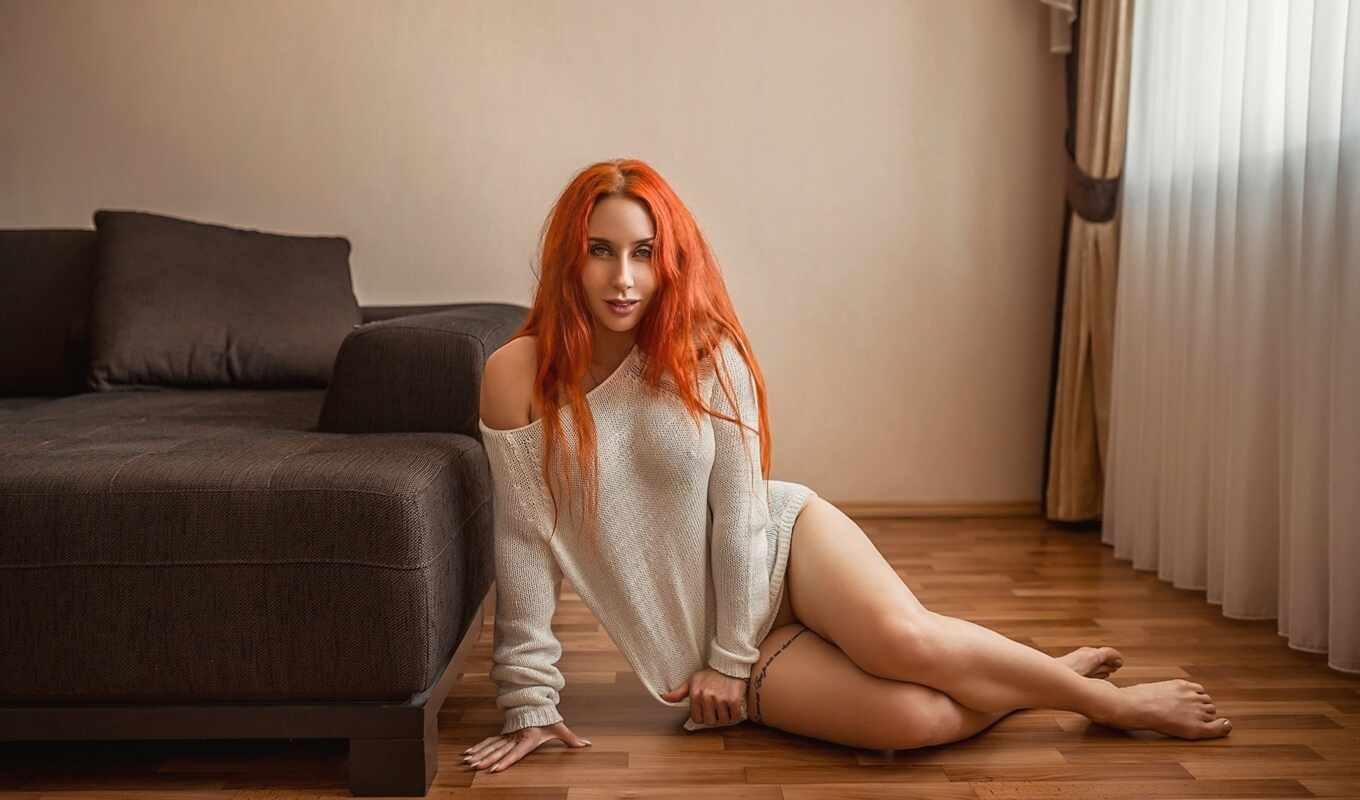 floor, red, russian, model, sit, pretty, leg, redhead, foot