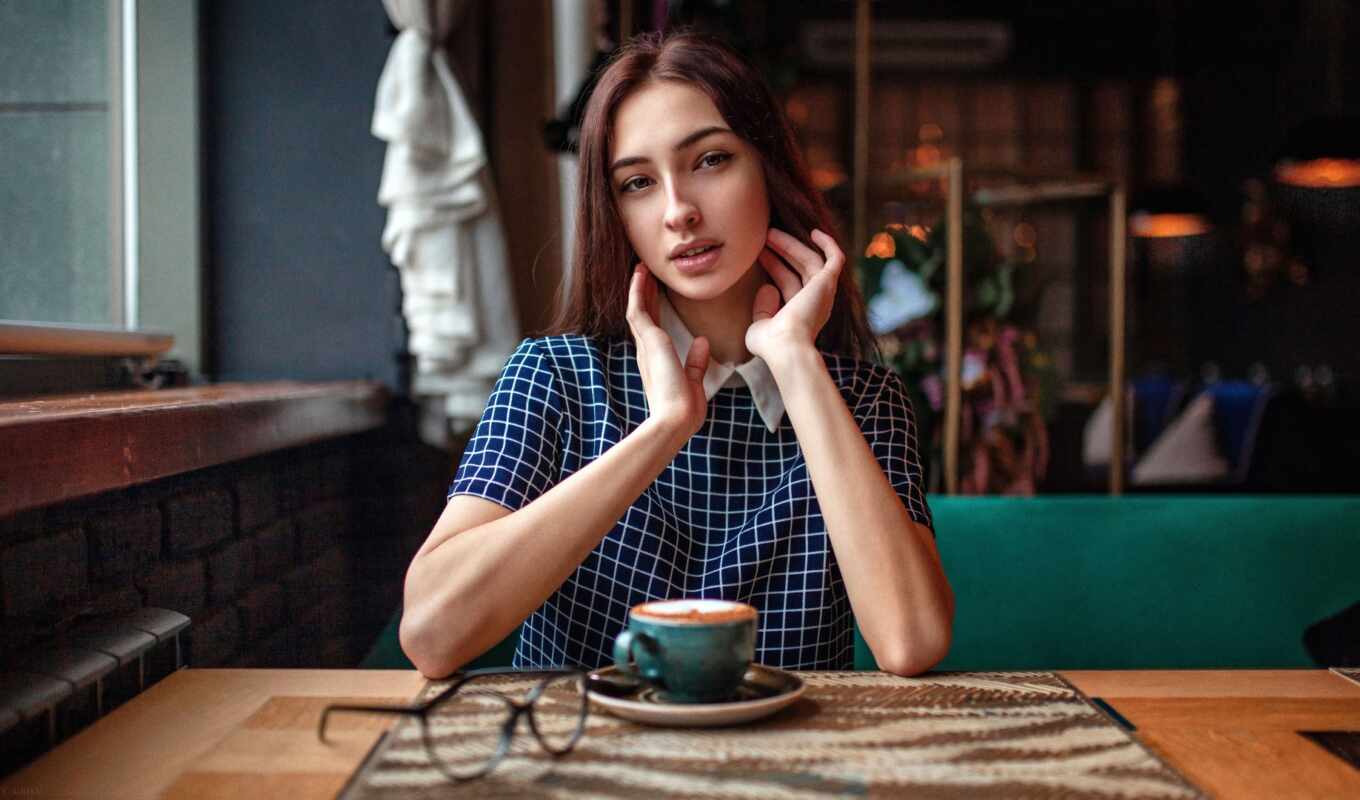 girl, coffee, russian