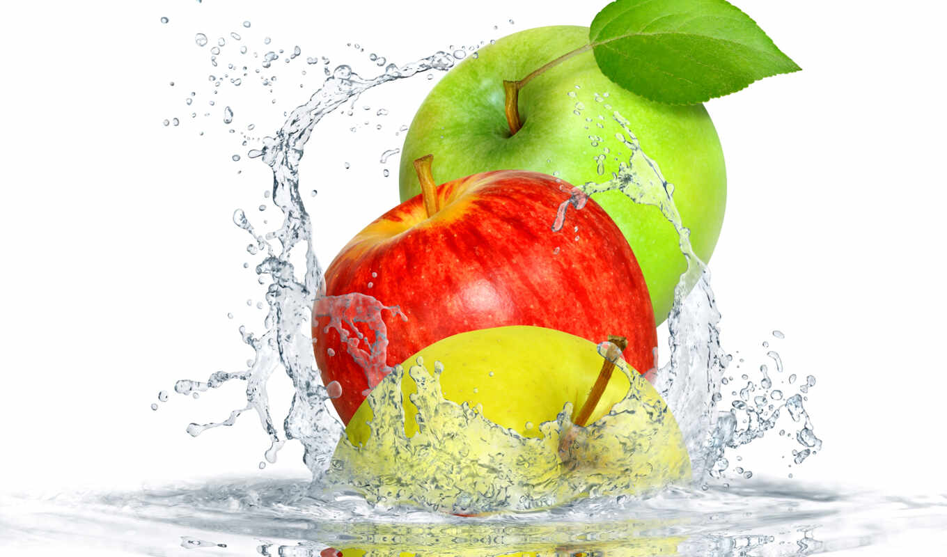 еда, страница, water, брызги, drops, яблоки, splash, apples, фрукты