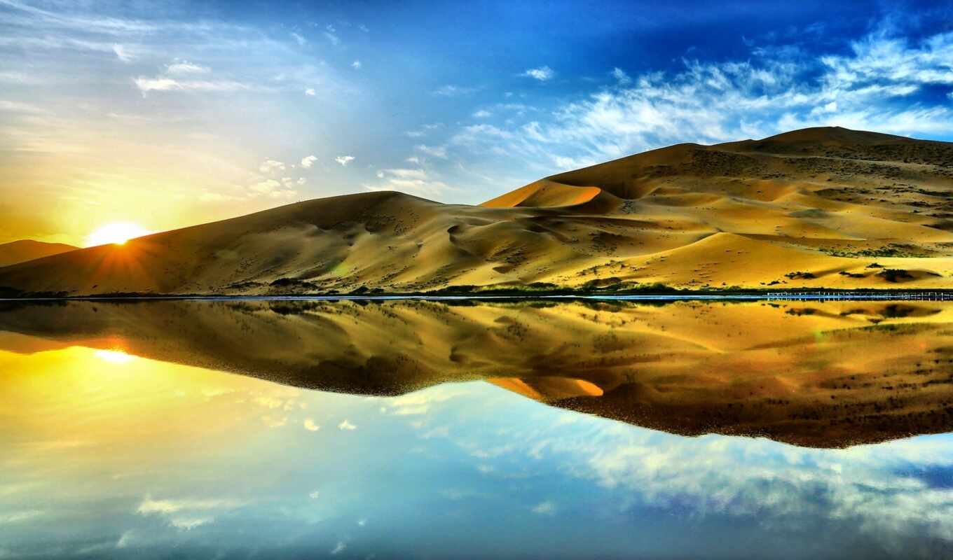 природа, water, пустыня, отражение, jaran