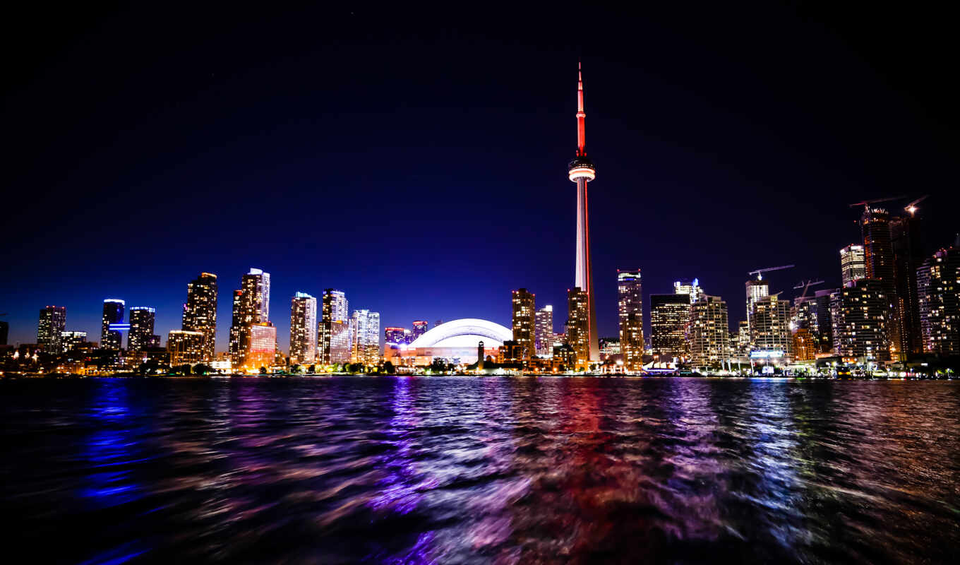 city, night, cities, skyline, canadian, Toronto, the visitor