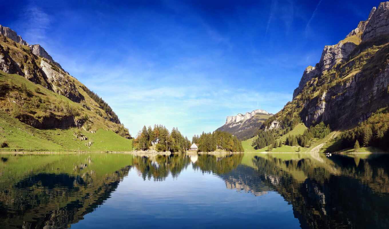 озеро, desktop, summer, швейцария, seealpsee