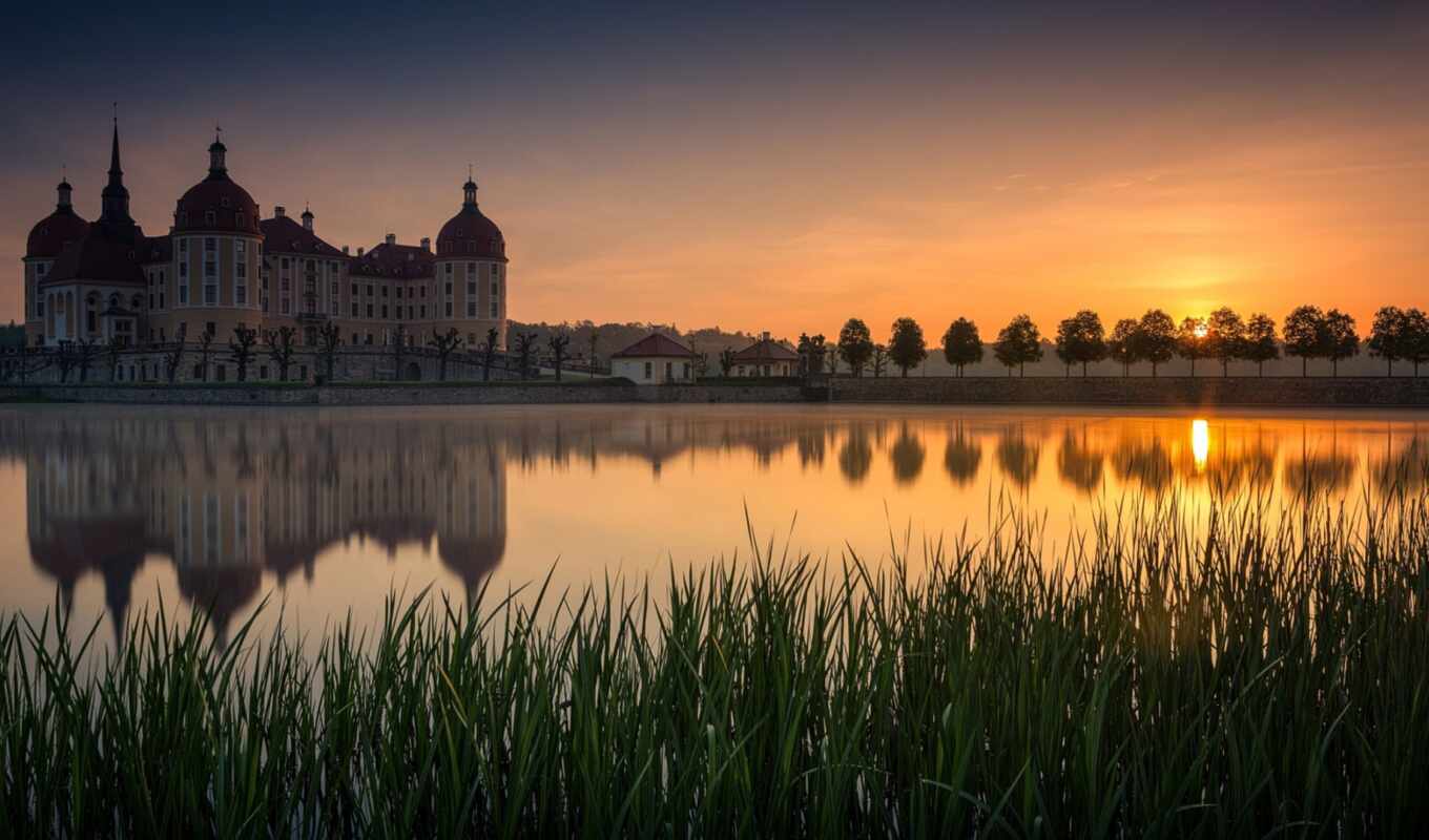 sky, sunset, city, cityscape, landscape, Germany, castle, gallery, rare