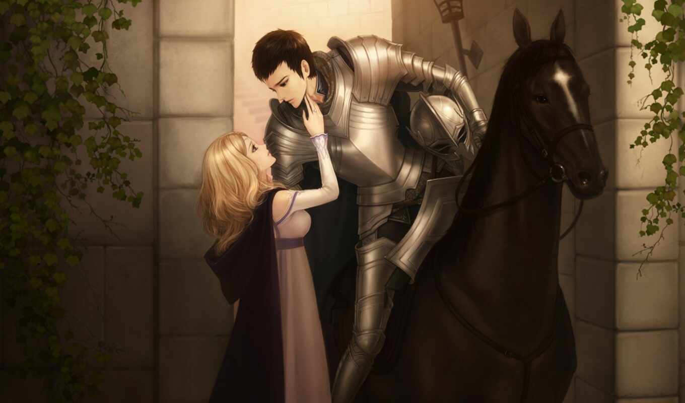 knight, princess, drawing