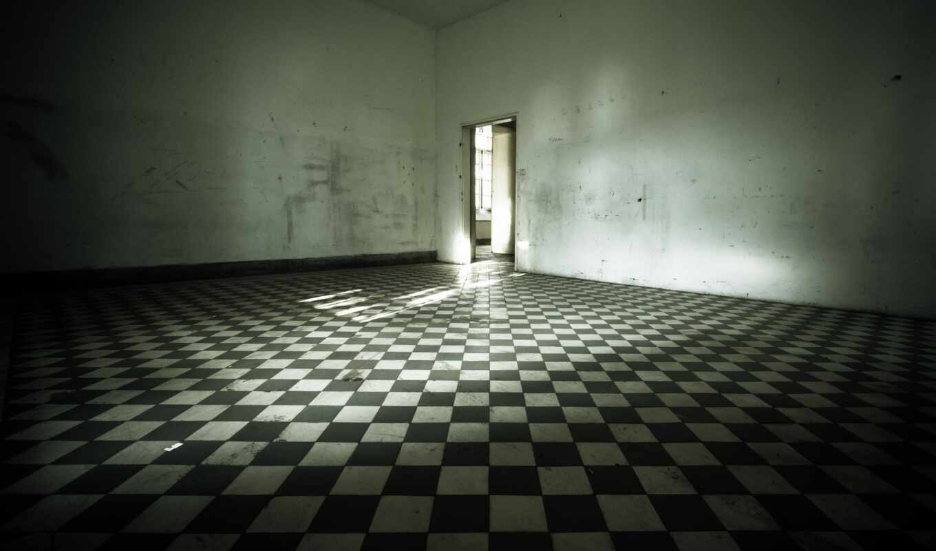 black, white, комната, abstract, checker