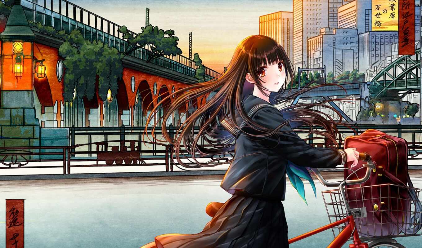 anime, city, anim
