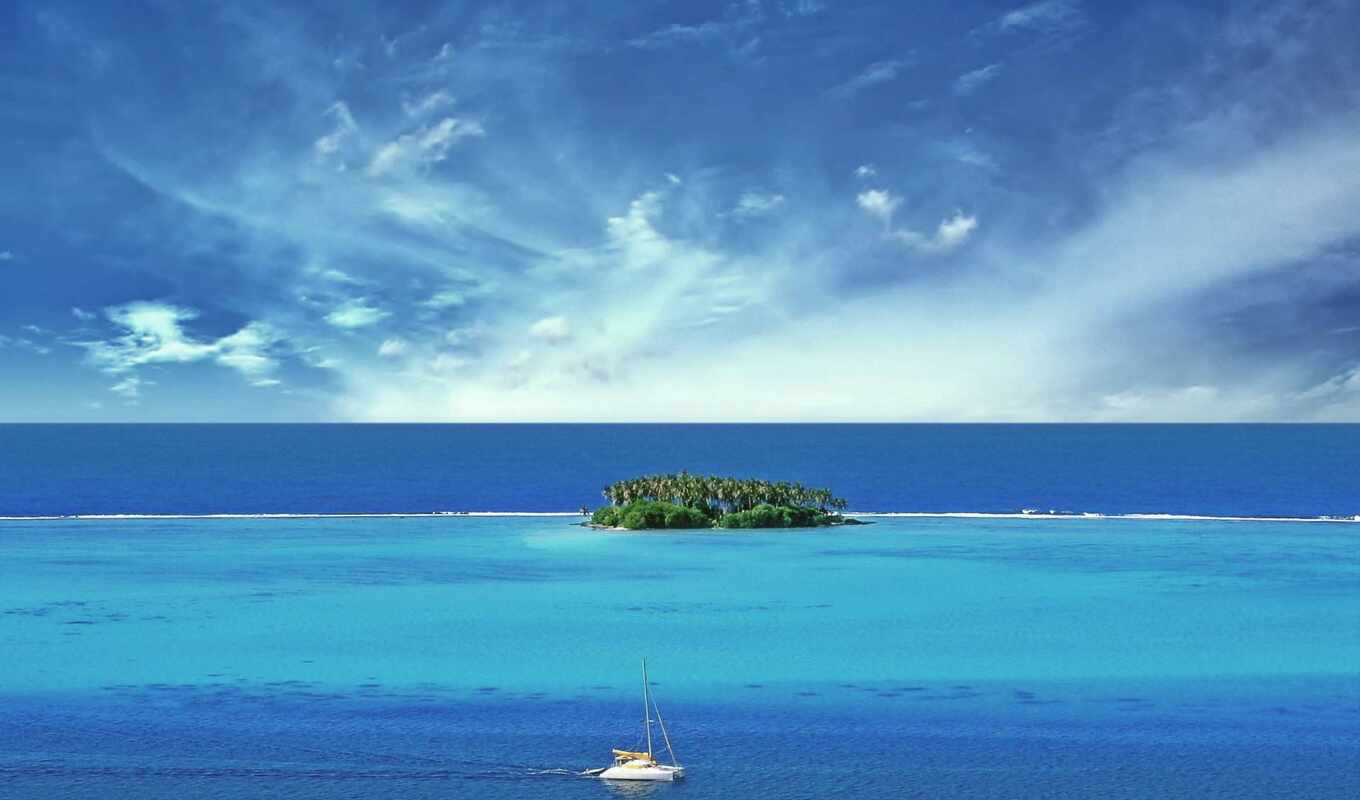 nature, blue, water, sea, island, ocean