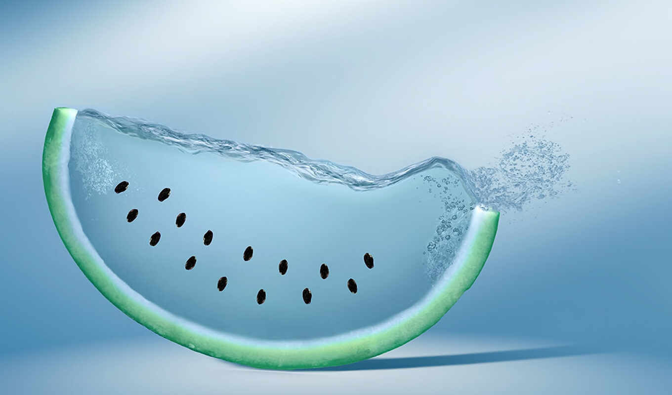 water, watermelon