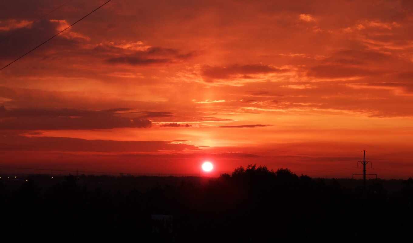 sun, закат, оранжевый