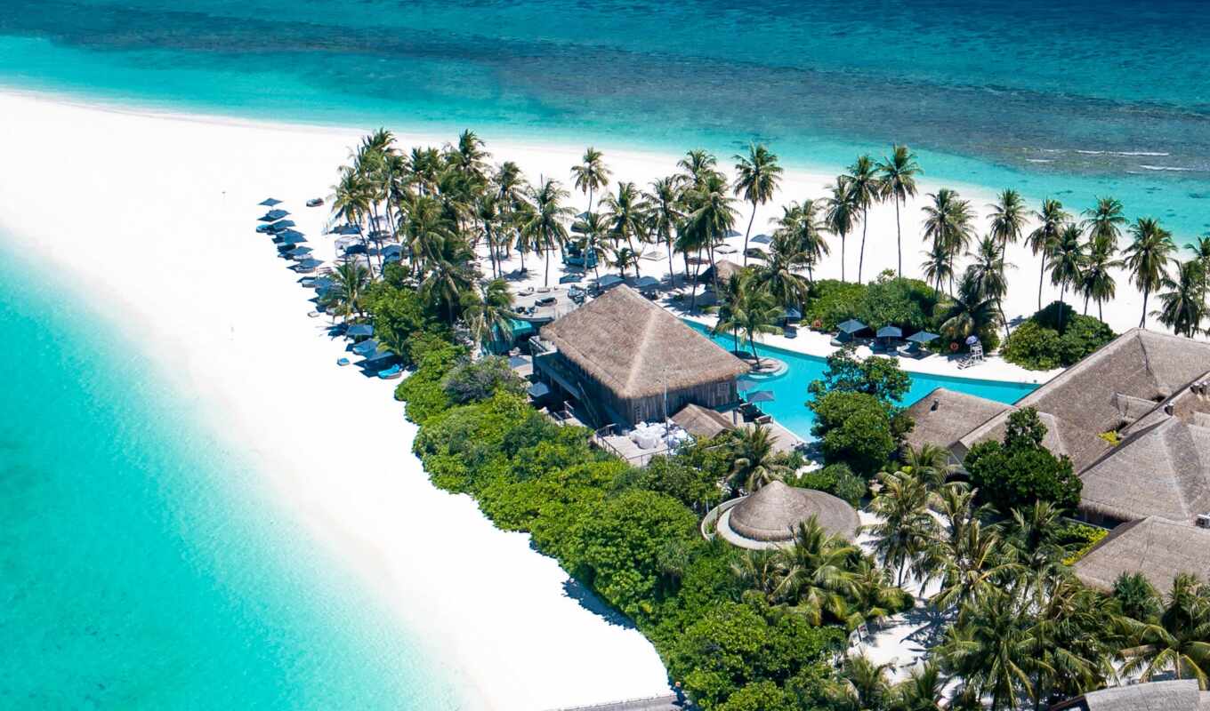 house, пляж, остров, ocean, palm, maldives, maldive