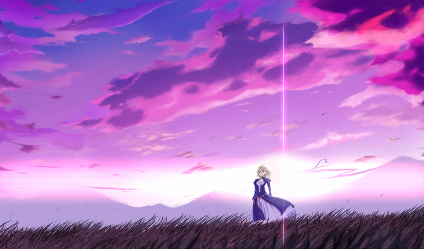 compilation, beautiful, anime, sexy, girl, sunset, fate, stay